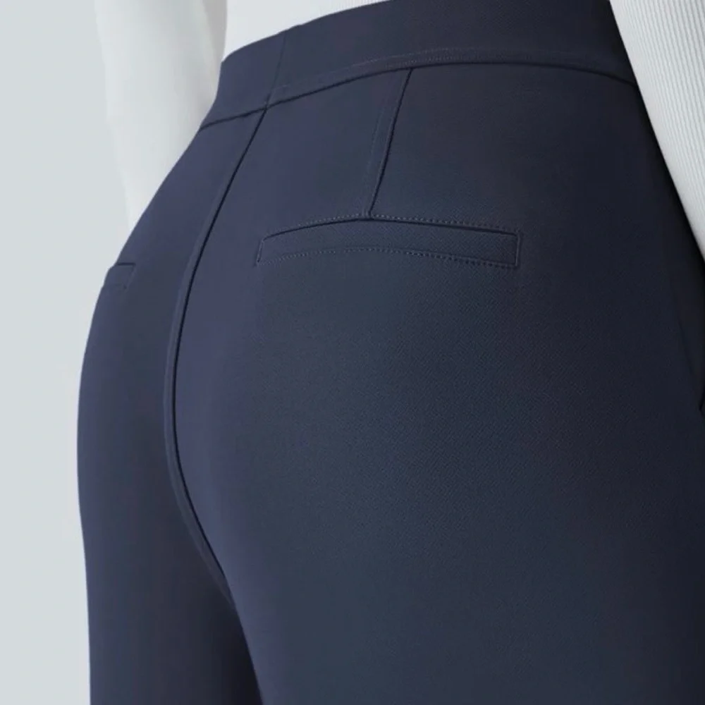 HALARA Midnight Navy High-Rise Wide Leg Trousers - Picture 2 of 8